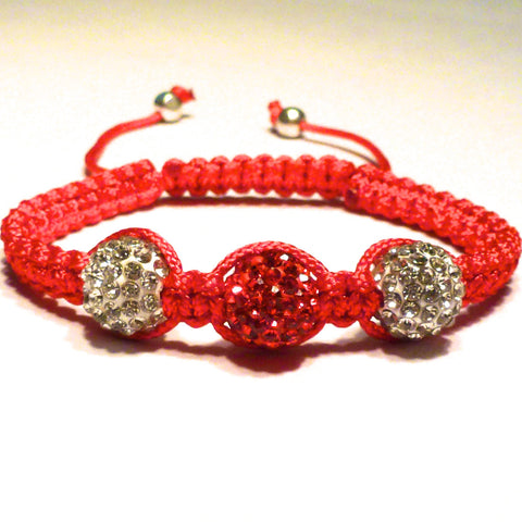 Shamballa Bracelet -Red and White